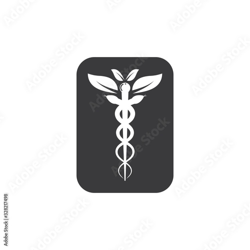 medical snake vector icon illustration