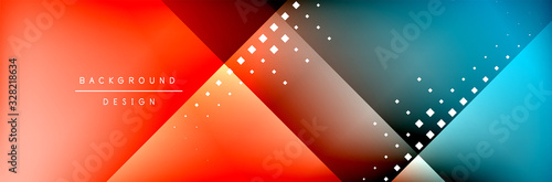 Abstract background - squares and lines composition created with lights and shadows. Technology or business digital template