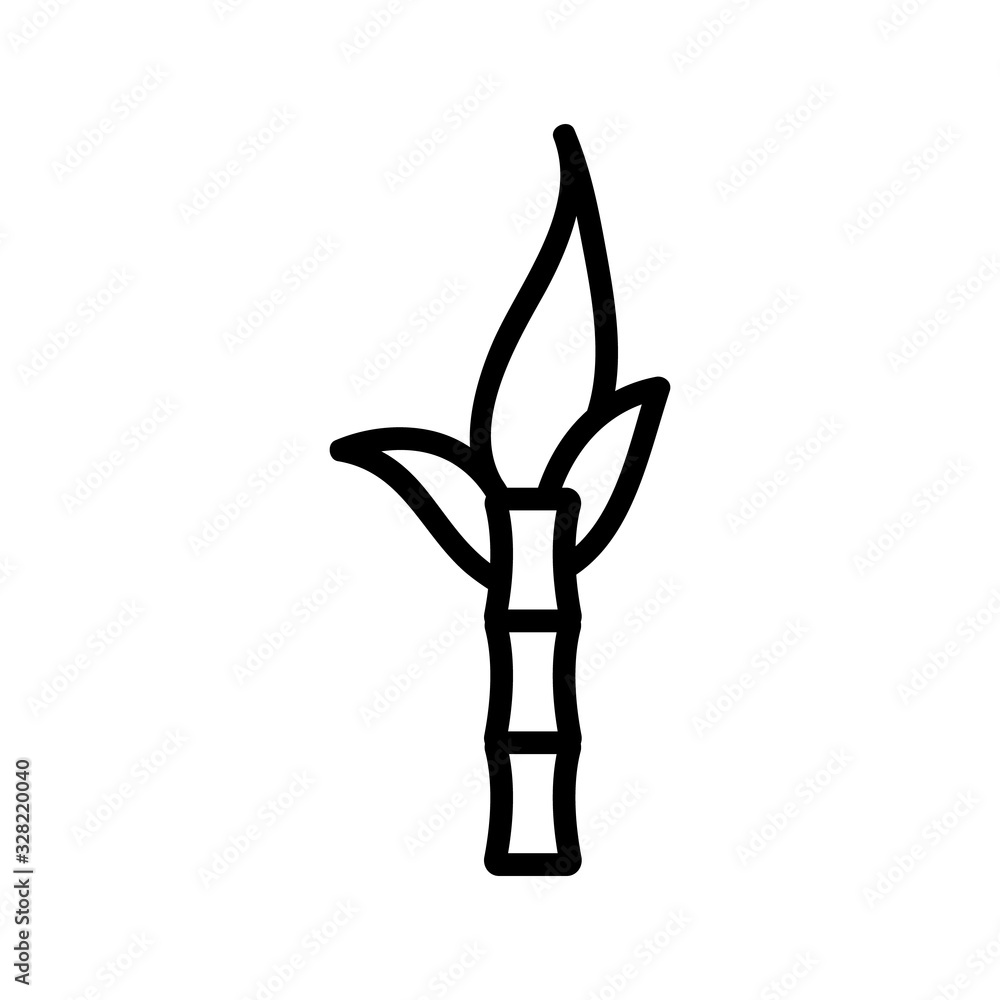 sugar cane icon vector. Thin line sign. Isolated contour symbol illustration