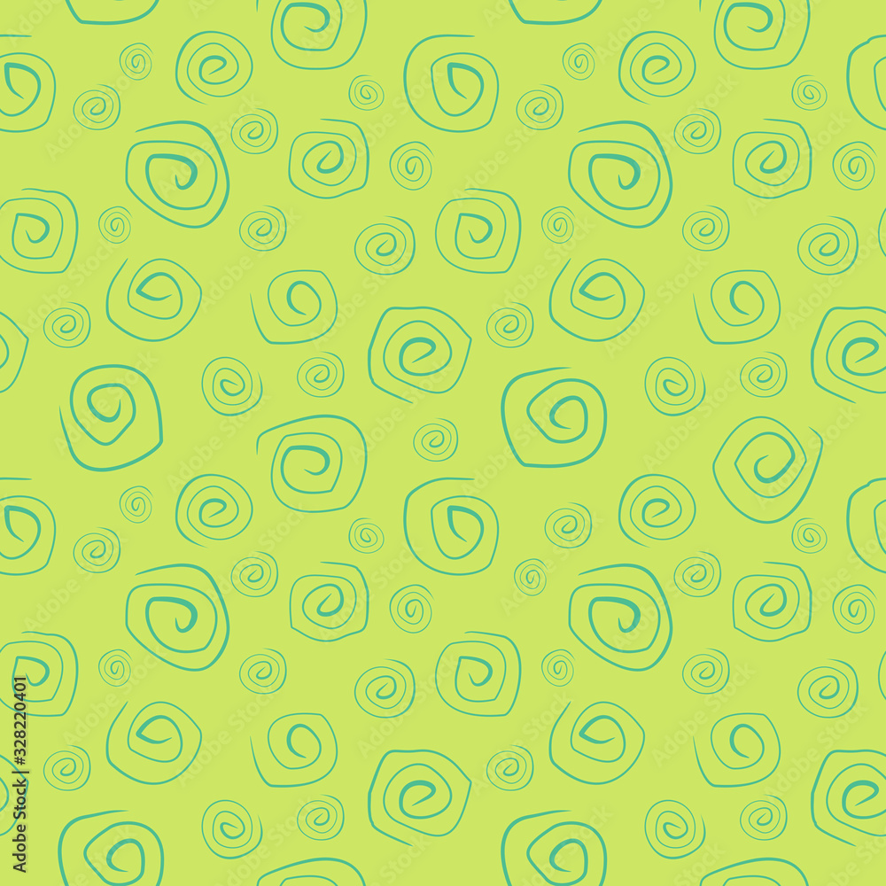 Seamless ethnic pattern of spiral doodles. Template for textile, fabric, design, wallpaper.