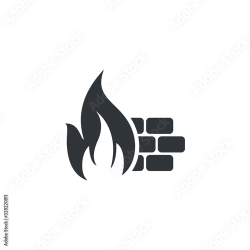 Firewall icon design isolated on white background. Vector illustration