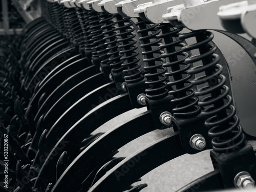 Damping springs of a modern cultivator.