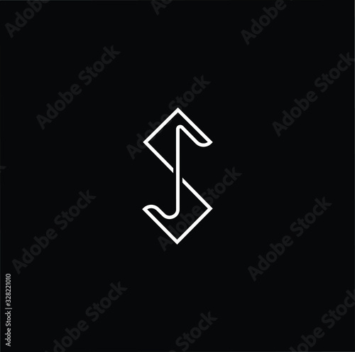 Initial based modern and minimal Logo. SJ JS letter trendy fonts monogram icon symbol. Universal professional elegant luxury alphabet vector design
