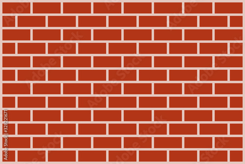 Red concrete bricks pattern vector isolated. Brown brick wall background. painted brick wall pattern background art