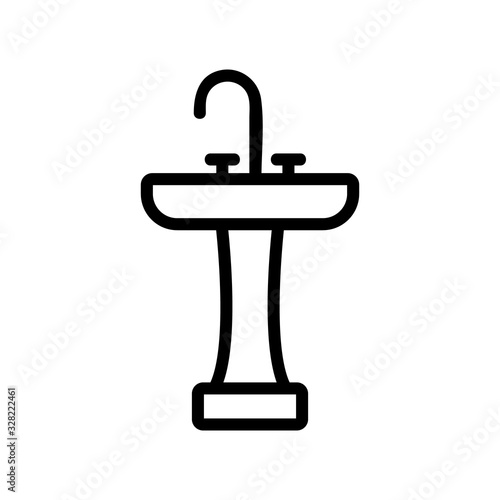 Sink icon vector. Thin line sign. Isolated contour symbol illustration