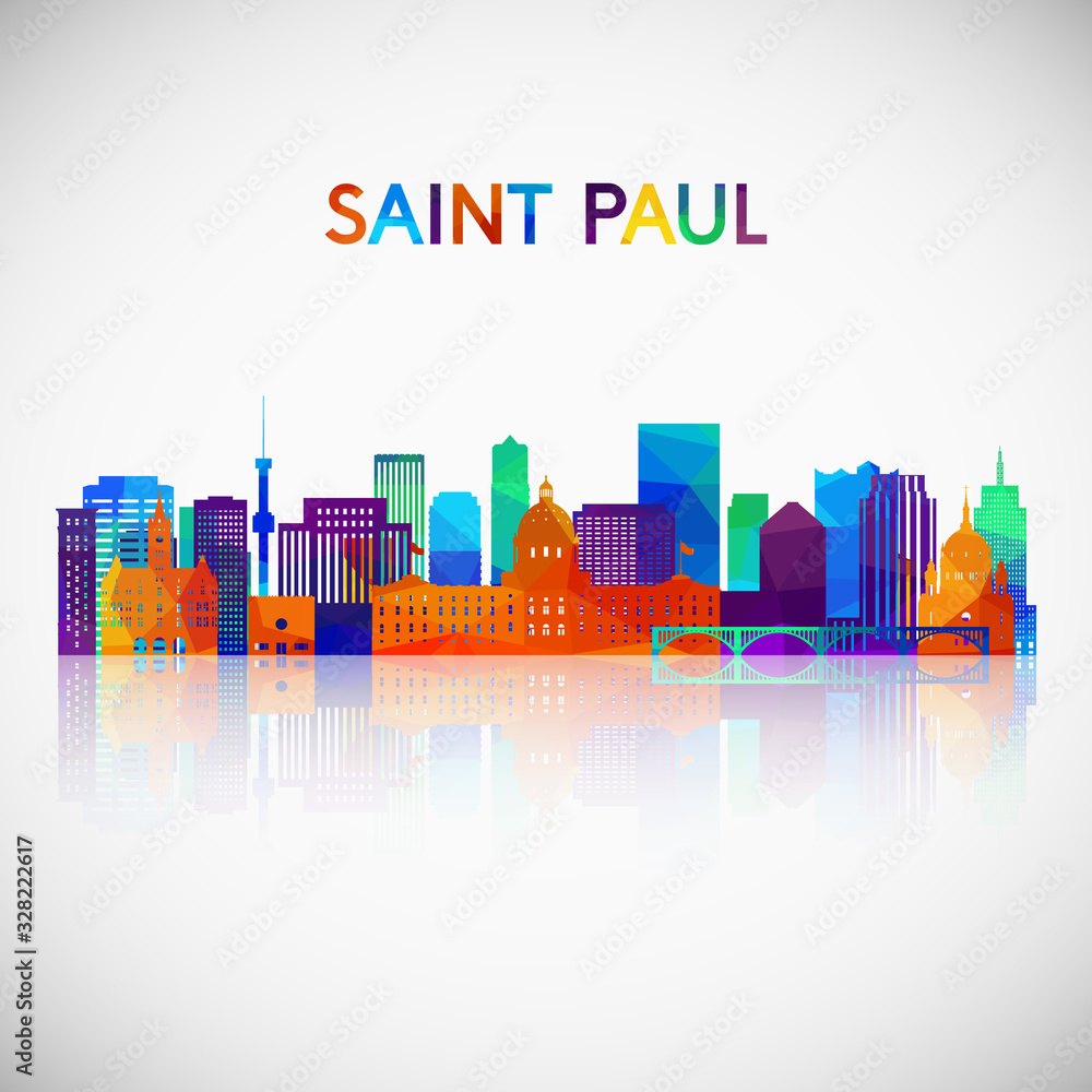 Saint Paul skyline silhouette in colorful geometric style. Symbol for your design. Vector illustration.