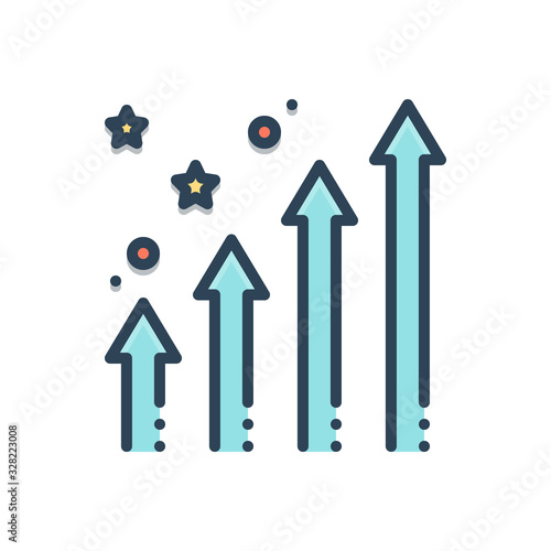Color illustration icon for enhancing 