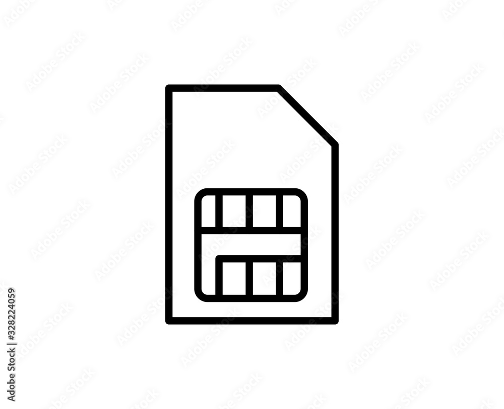 SIM line icon. SIM line icon.