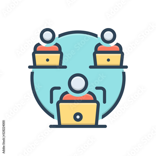 Color illustration icon for facilitate 