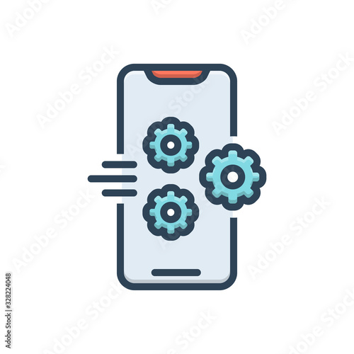 Color illustration icon for featuring 