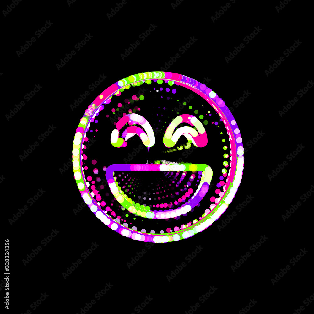 Symbol laugh beam from multi-colored circles and stripes. UFO Green, Purple, Pink Symbol laugh beam from multi-colored circles and stripes. UFO Green, Purple, Pink