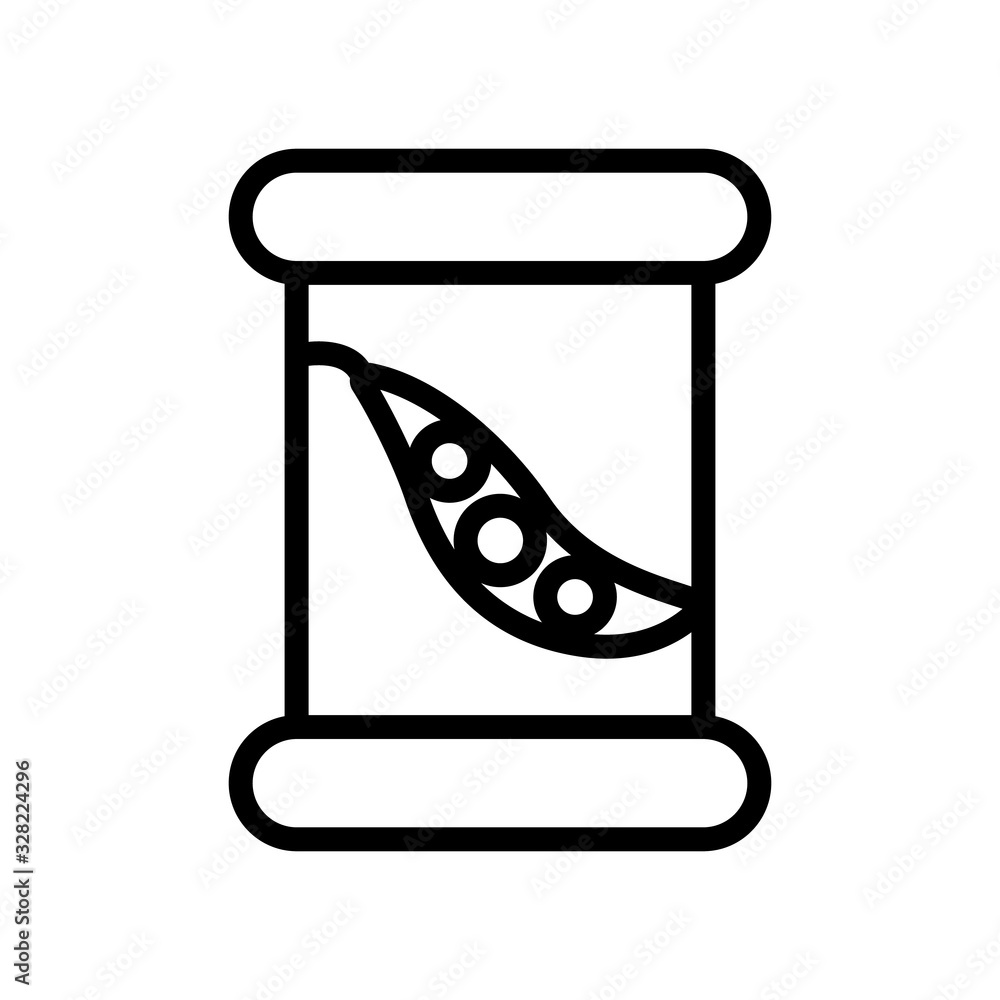 Green pea icon vector. Thin line sign. Isolated contour symbol illustration