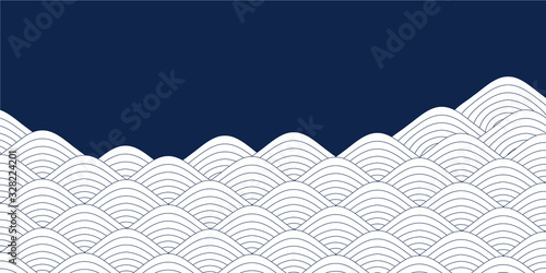 海　波　和紙　背景