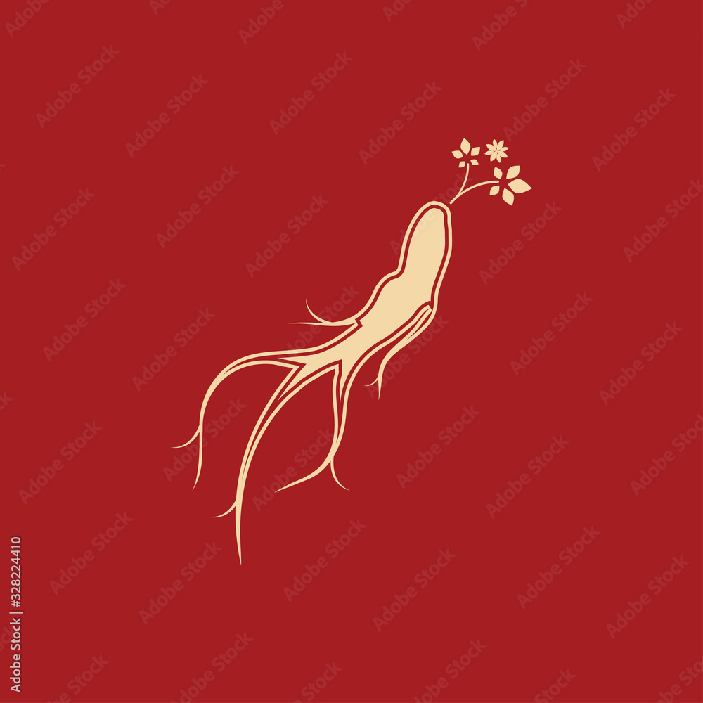 Fototapeta premium Ginseng vector icon illustration design template