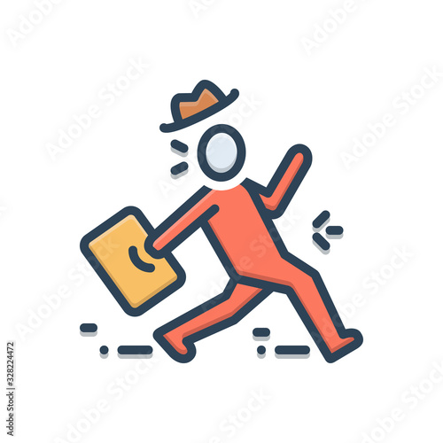 Color illustration icon for frantic frenetic