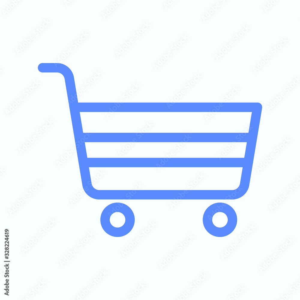 Shopping cart icon for the e-commerce website deisg temlate. Rounded and thin vector illustration of the cart of the store. Shopping cart icon for the e-commerce website deisg temlate. Rounded and thin vector illustration of the cart of the store.
