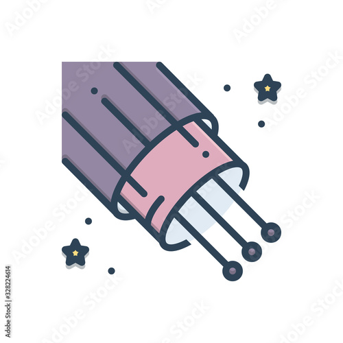 Color illustration icon for fiberoptic