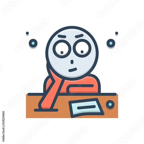 Color illustration icon for fixation