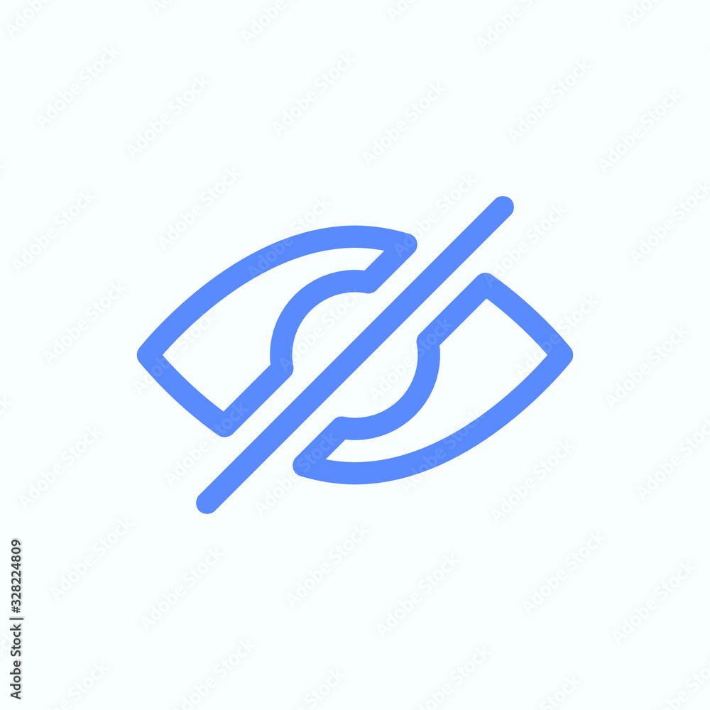 Show and hide icon for the website design. Rounded and thin line icon of the eyeball.
Show and hide icon for the website design. Rounded and thin line icon of the eyeball.