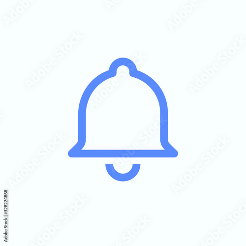 Notification icon for the web user interface design. Round and thin vector illustration of the bell ring. 