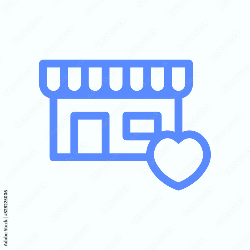 Wish list icon for the e-commerce web and app design. Round and thin vector illustration of the favorite store icon. Wish list icon for the e-commerce web and app design. Round and thin vector illustration of the favorite store icon.