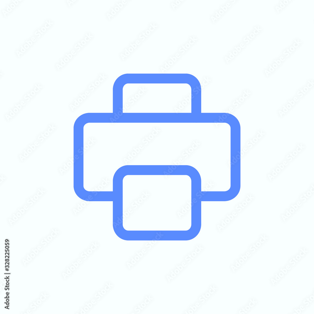 Printer icon for the website and application design usage. Round and ...
