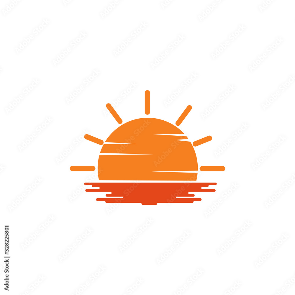 Sunset on a white background. sunset sun.The sun and the sea, the sign of the nature. Sea sunset or sunrise Sunset on a white background. sunset sun.The sun and the sea, the sign of the nature. Sea sunset or sunrise