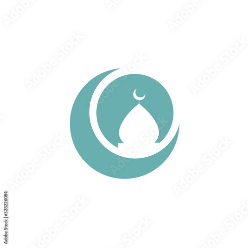 Mosque Logo Template Design Vector, White background, Modern Mosque icon illustration.