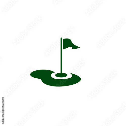 Golf flag vector illustration, Golf logo, Emblem design on white background