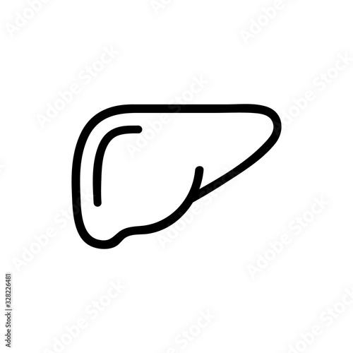 liver icon vector. Thin line sign. Isolated contour symbol illustration