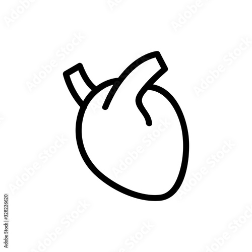 heart icon vector. Thin line sign. Isolated contour symbol illustration