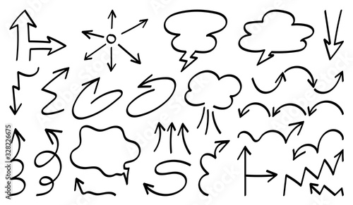 Hand drawn arrow mark icons vector