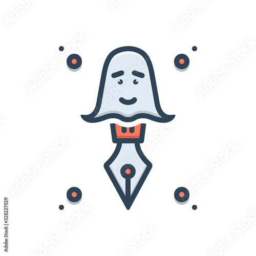 Color illustration icon for ghostwriter
