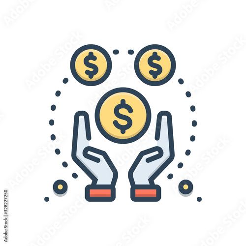 Color illustration icon for funded  investments