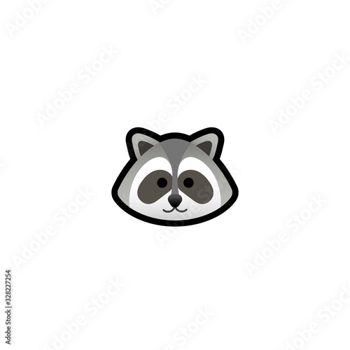 Raccoon Isolated Realistic Vector Icon. Raccoon Face Illustration Icon