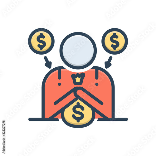 Color illustration icon for fundraiser charity