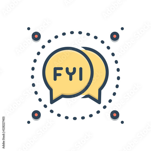 Color illustration icon for fyi bubble