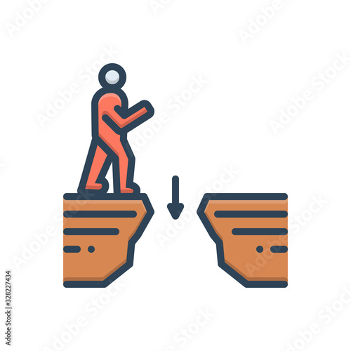 Color illustration icon for gaps interval