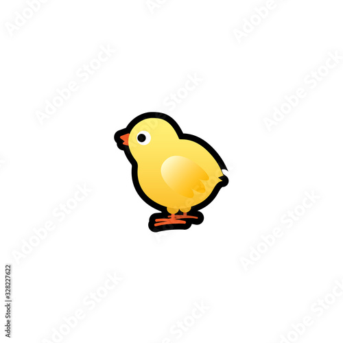 Yellow Chicken Isolated Realistic Vector Icon. Baby Chick Cartoon Illustration Emoji  Emoticon  Sticker