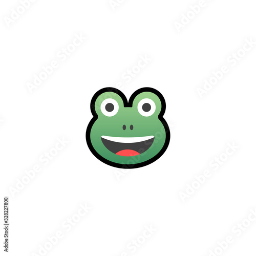 Frog Face Isolated Realistic Vector Icon. Green Tropical Frog Illustration Sticker Icon