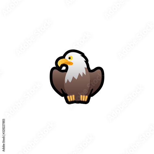 Eagle Isolated Realistic Vector Icon. Polar Eagle Illustration Sticker Icon