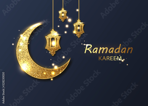 Ramadan Kareem Background. Ramadan mubarak Greeting card, invitation for muslim community photo