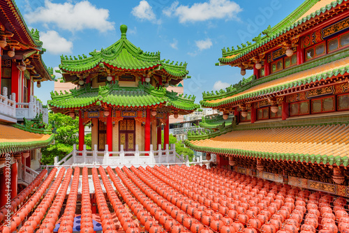 Colorful view of Sanfeng Temple in Kaohsiung, Taiwan