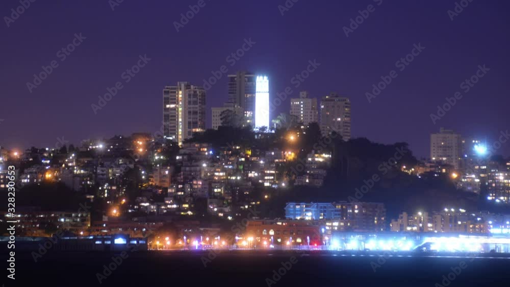 San Francisco Skyline from Treasure Island Time Lapse Cityscape Tilt Up California USA San Francisco Skyline from Treasure Island Time Lapse Cityscape Tilt Up California USA
