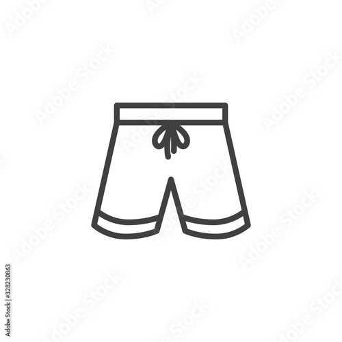 Beach shorts line icon. linear style sign for mobile concept and web design. Men's shorts outline vector icon. Summer clothing symbol, logo illustration. Vector graphics
