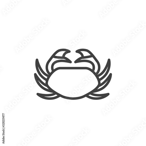 Sea crab line icon. linear style sign for mobile concept and web design. Crustacean outline vector icon. Symbol, logo illustration. Vector graphics
