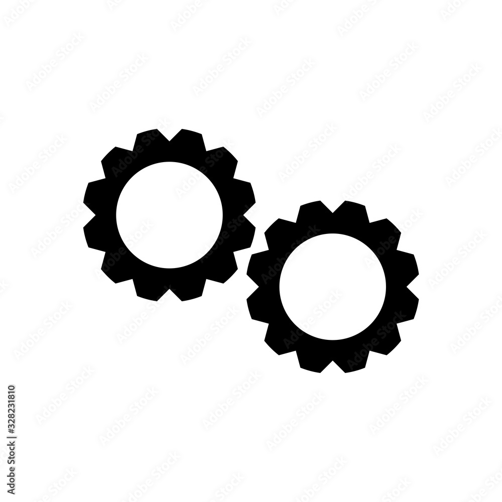 Gears Sign, Gear Icon isolated on white background Gears Sign, Gear Icon isolated on white background