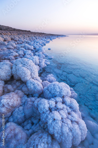 Quadro su tela Dead Sea landscape. Jordan sunset