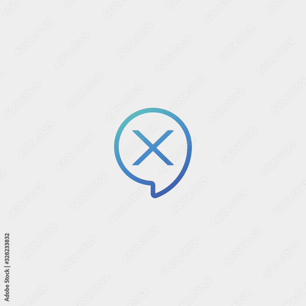 Letter X Chat Logo Design Template Vector Letter X Chat Logo Design Template Vector