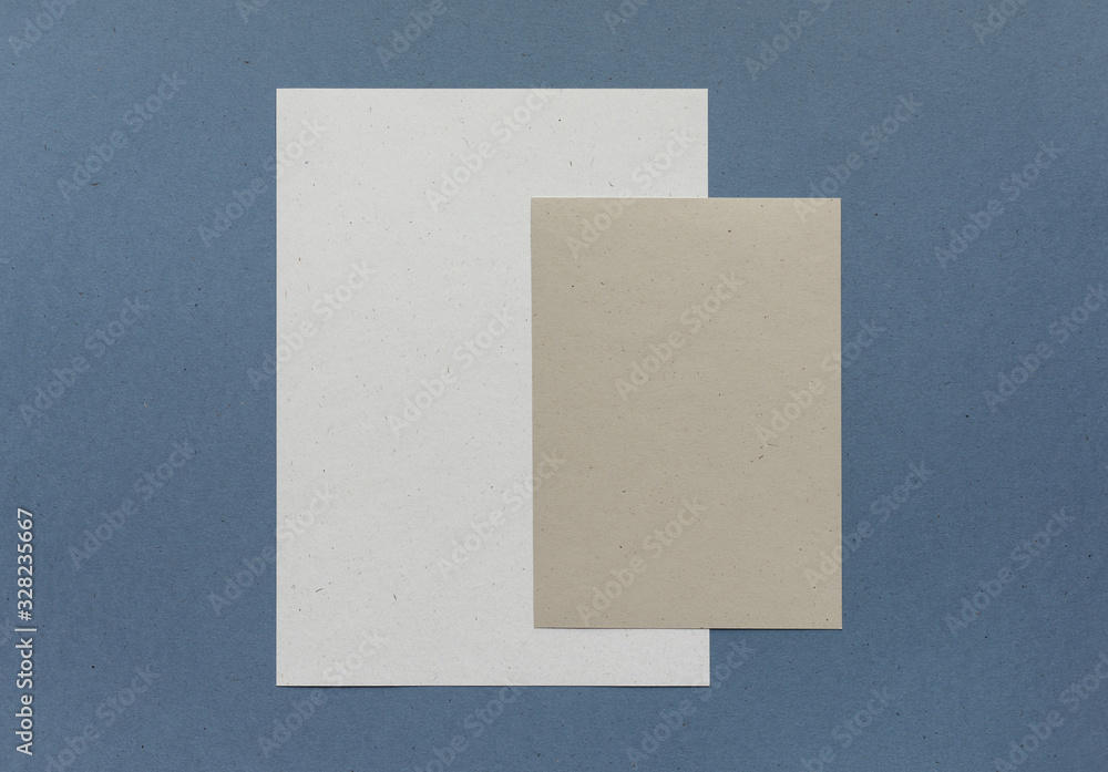 Fototapeta premium Empty eco paper sheets background shadow overlay